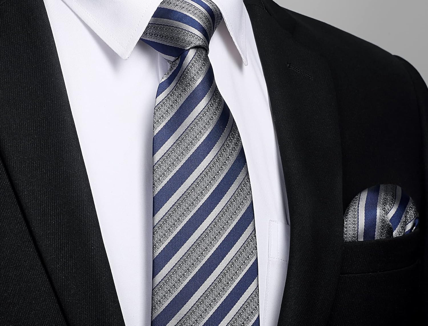 Men's Stripe Tie & Pocket Squa - مراجعة Handkerchief Cotton Men وسعره