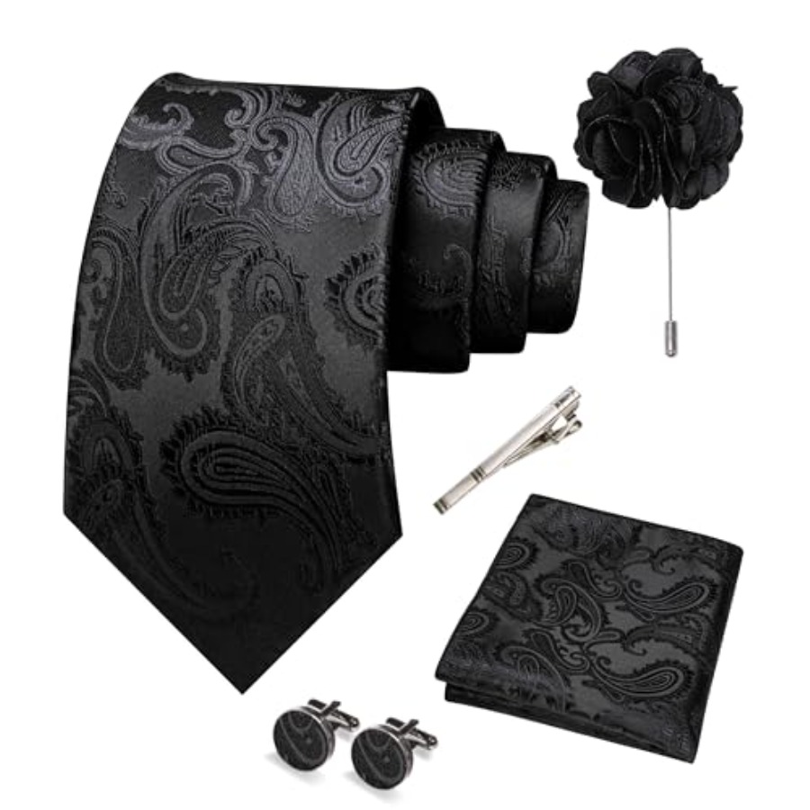 Mens Paisley Tie and Pocket Sq - مراجعة Pocket Square Set وسعره