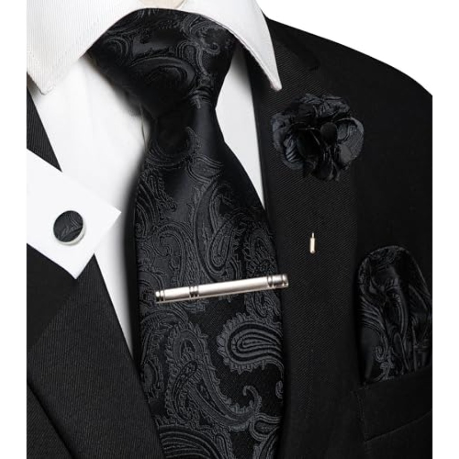 Mens Paisley Tie and Pocket Sq - مراجعة Pocket Square Set وسعره