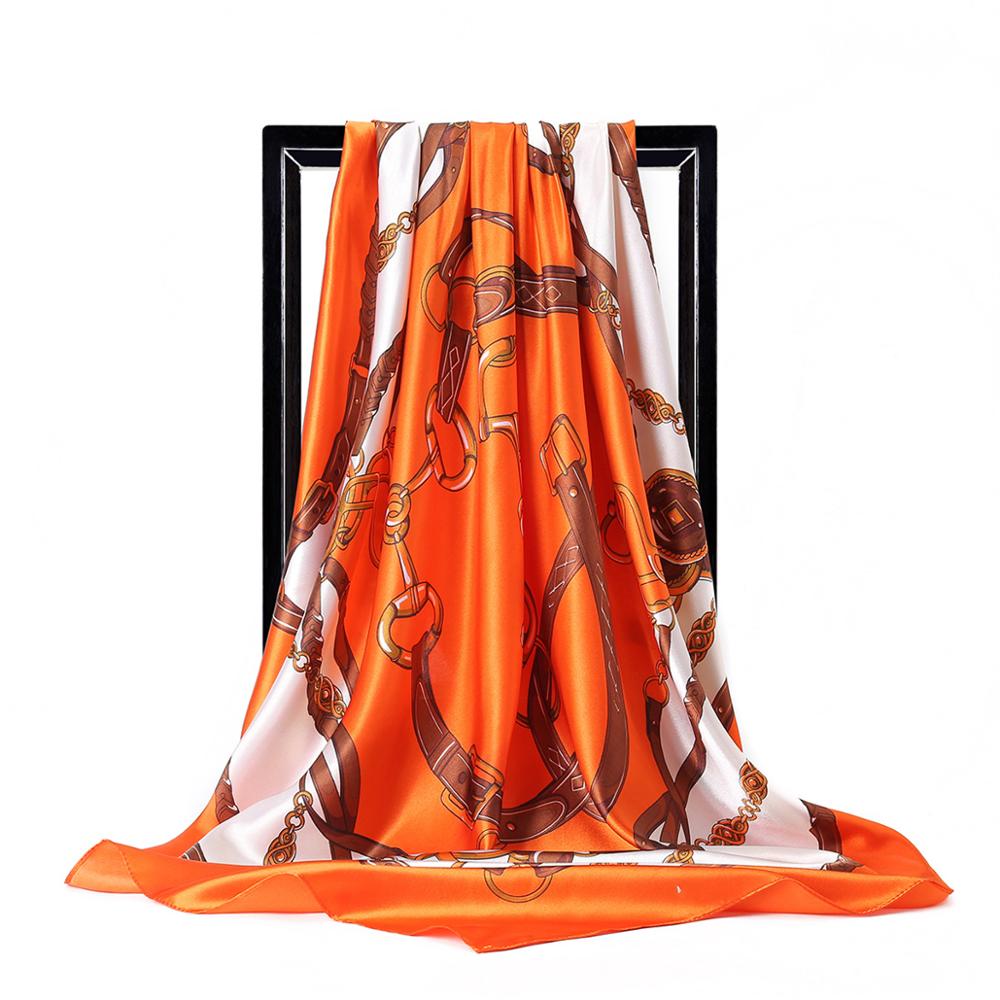 90*90cm Ladies Silk Scarf Band - مراجعة Scarf Silk Square وسعره
