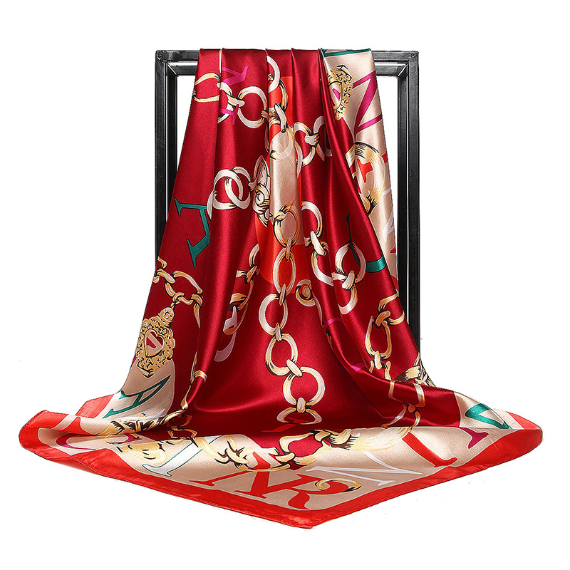 90*90cm Ladies Silk Scarf Band - مراجعة Scarf Silk Square وسعره