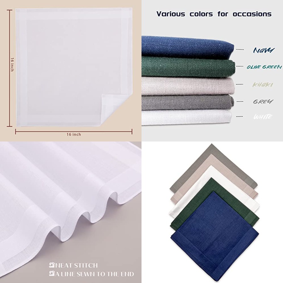 Men's Cotton Handkerchiefs, As - مراجعة Handkerchief Cotton Men وسعره