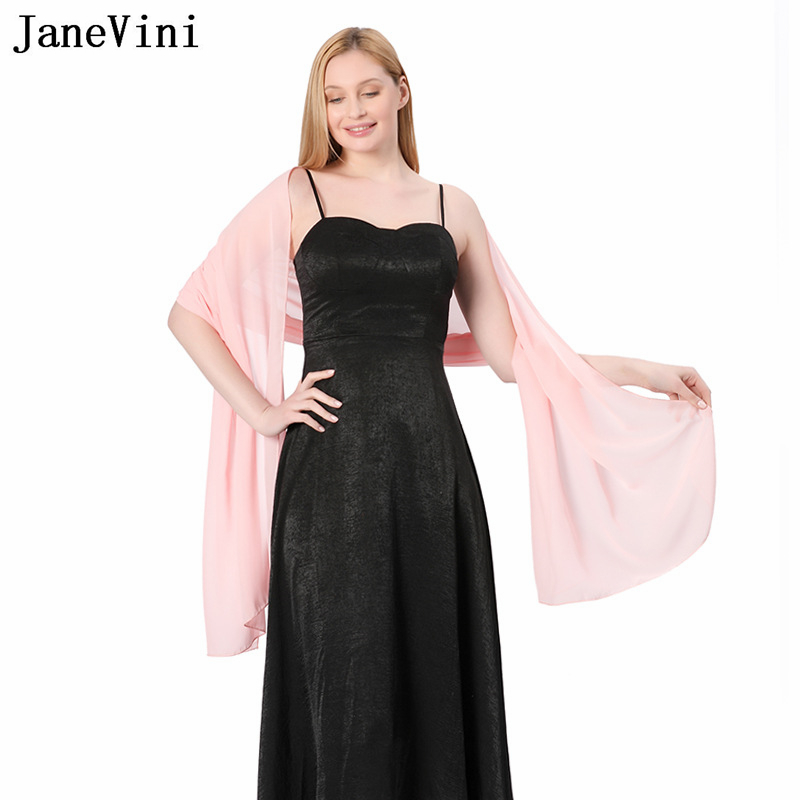 JaneVini Elegant Pink Chiffon  - مراجعة Stole Wedding Shawl وسعره