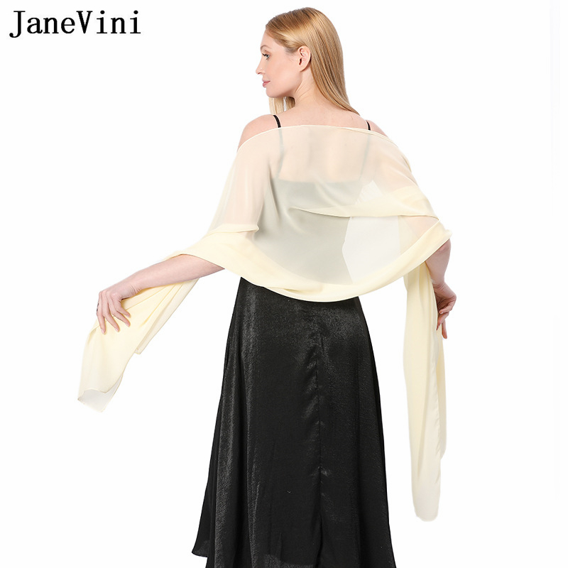 JaneVini Elegant Pink Chiffon  - مراجعة Stole Wedding Shawl وسعره