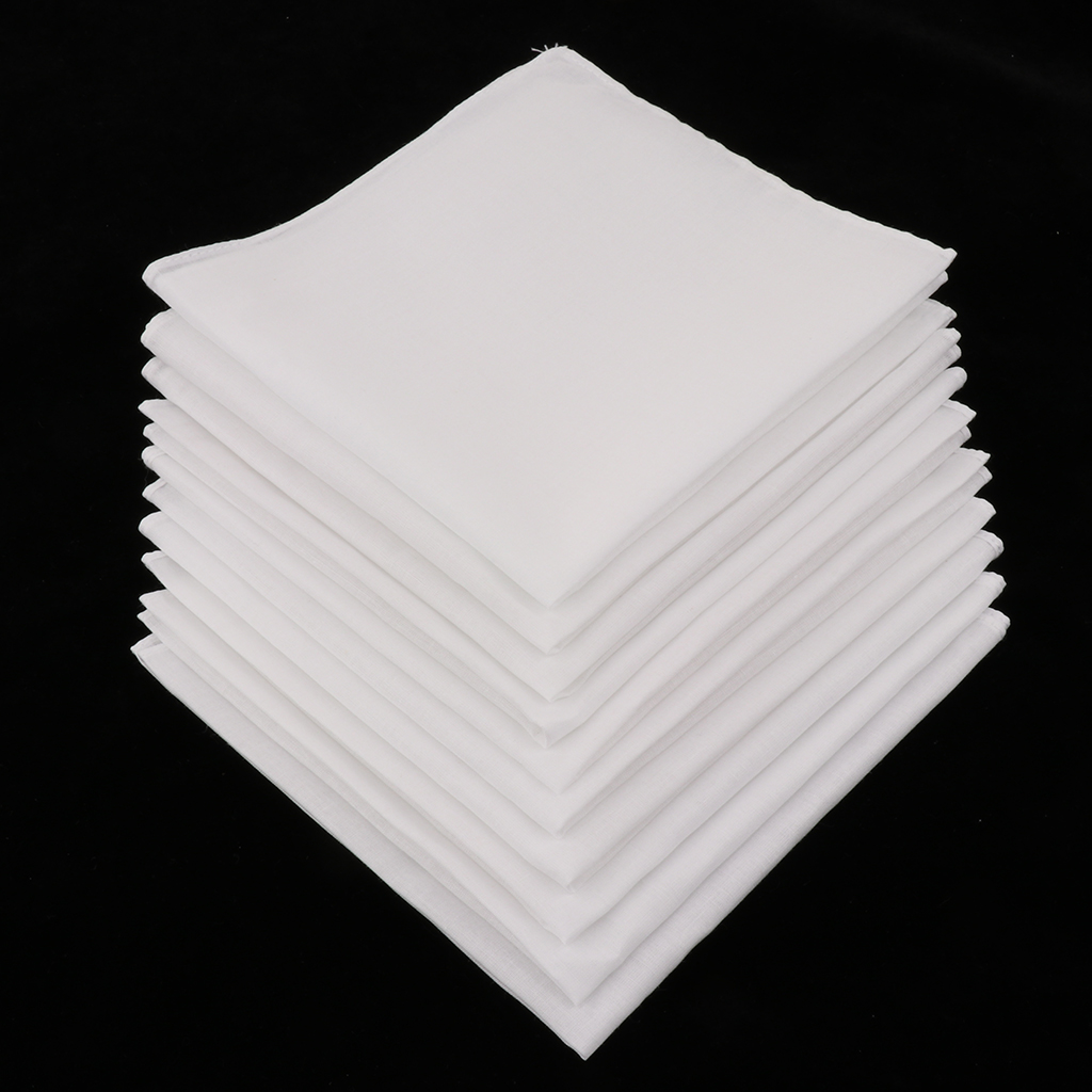 20/40pcs Plain Check Pocket Sq - مراجعة Handkerchief Cotton Men وسعره