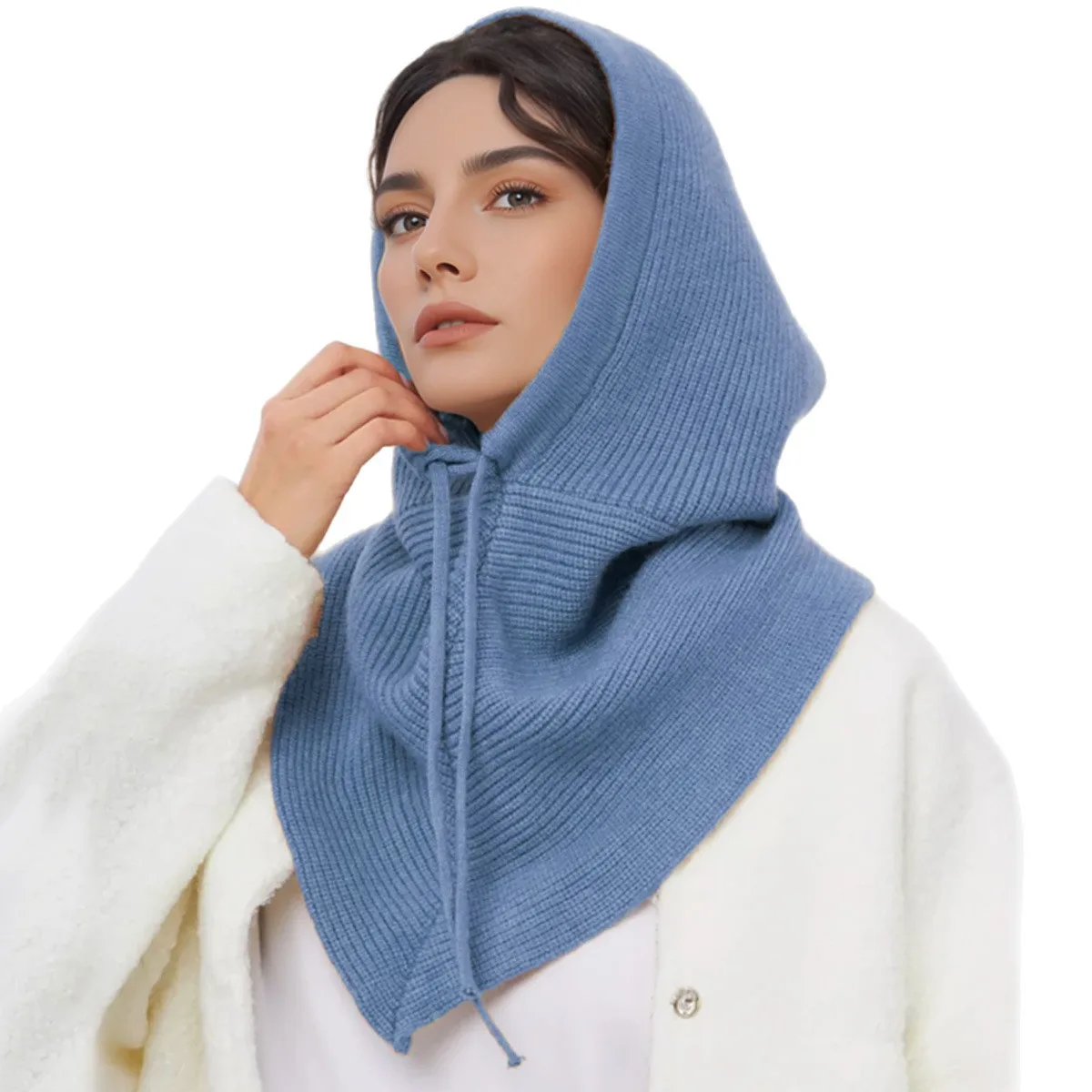 Women's Knitted Beanie Hat wit - مراجعة Infinity Scarf Knit وسعره