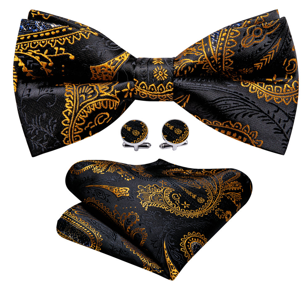 Barry.Wang Silk Mens Bow Tie B - مراجعة Bow Tie Pre Tied وسعره