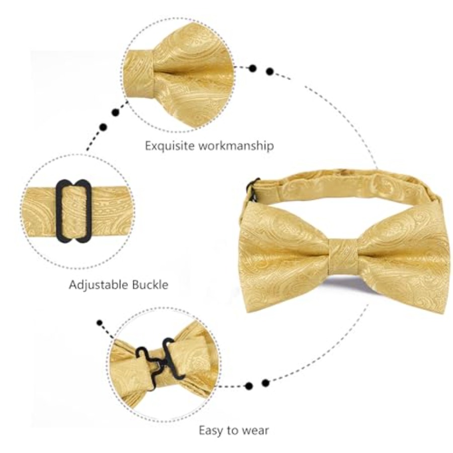 Mens Paisley Bow Tie, Pocket S - مراجعة Pocket Square Set وسعره
