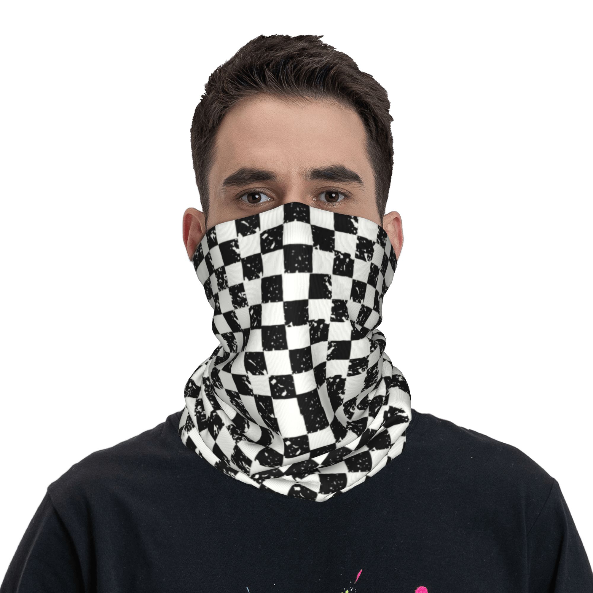 Custom Retro Checkered Flag Wi - مراجعة Neck Warmer Tube وسعره