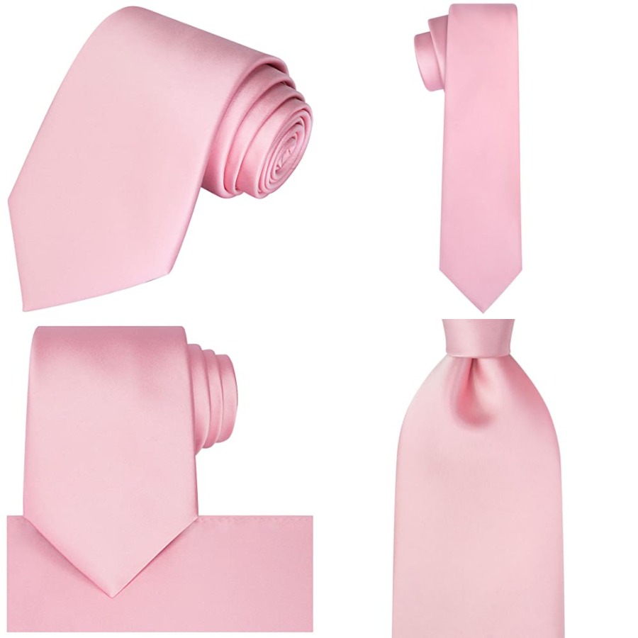 Satin Tie Set Solid Ties Mens  - مراجعة Pocket Square Set وسعره