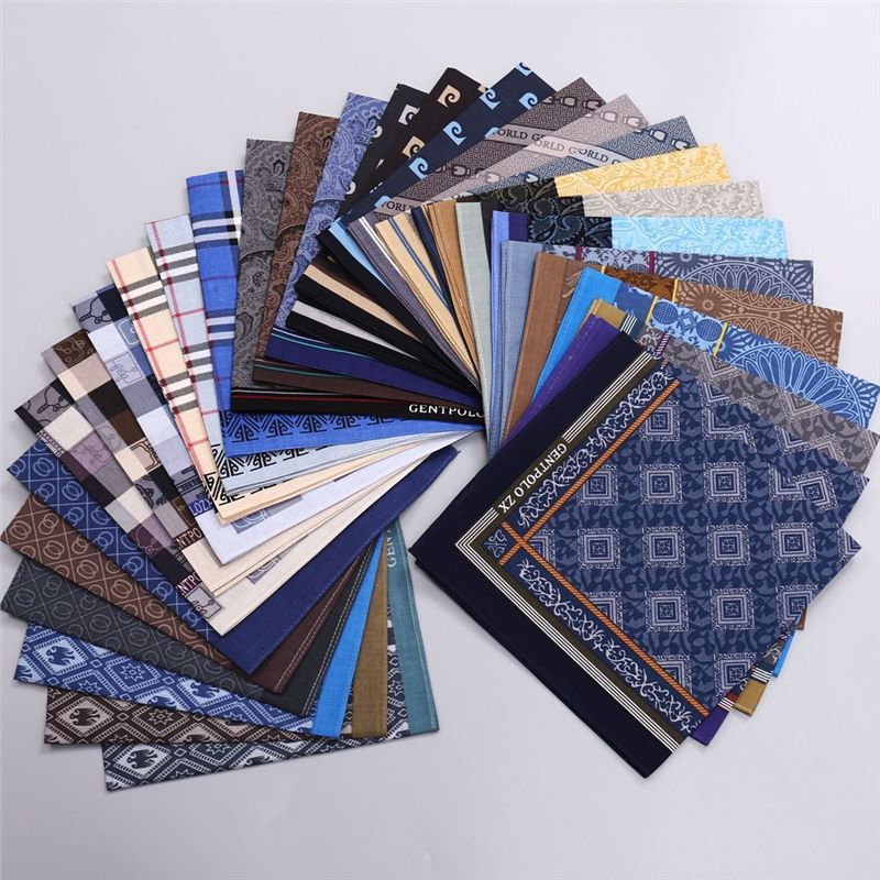 3Pcs Men's Pure Cotton Printed - مراجعة Handkerchief Cotton Men وسعره