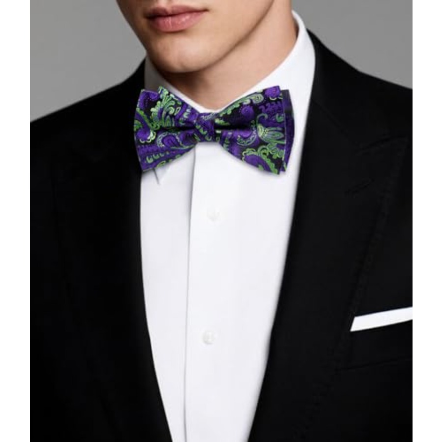 Mens Paisley Striped Bowtie Se - مراجعة Pocket Square Set وسعره