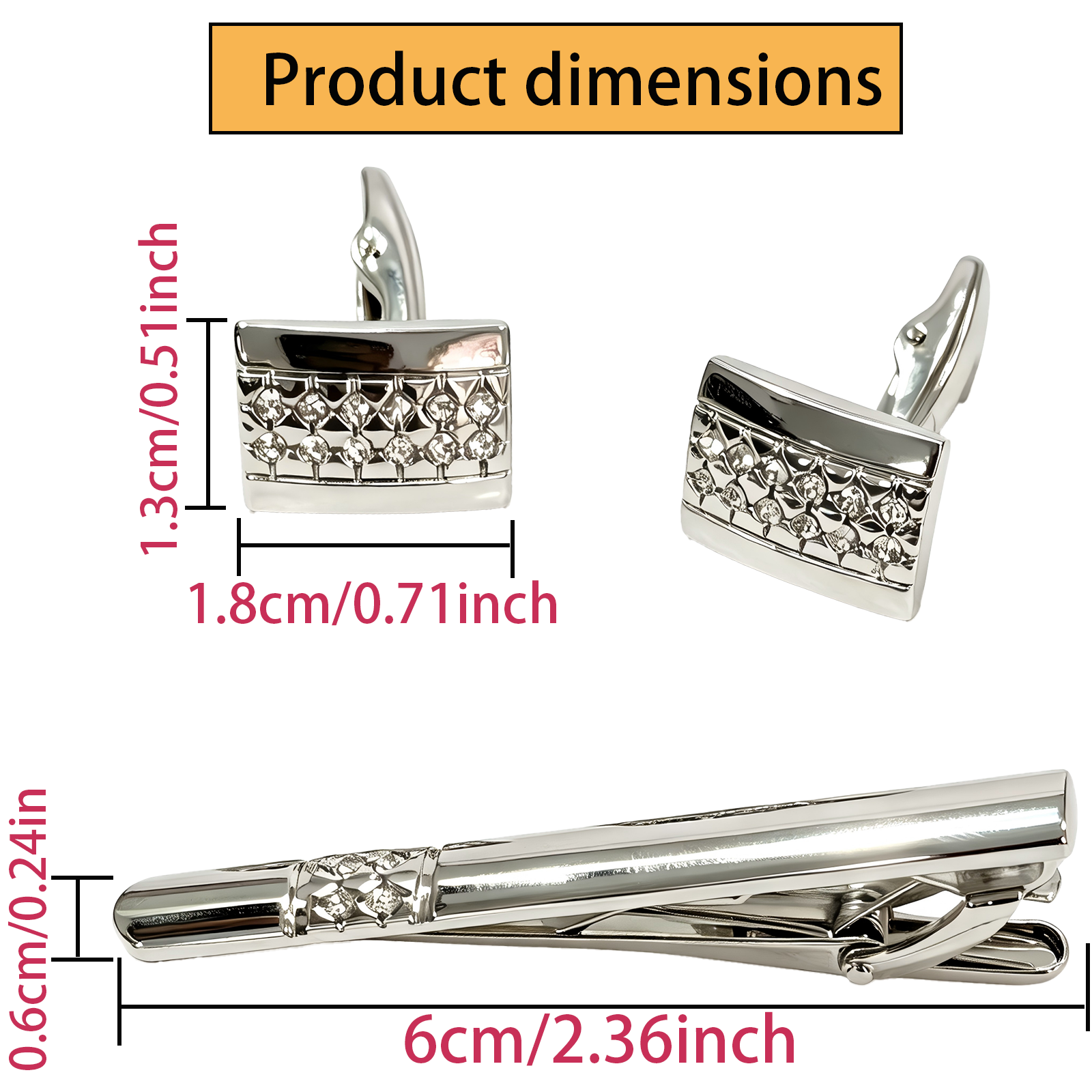 Mens Cufflinks & Tie Clip Set  - مراجعة Tie Bar Set Gift وسعره