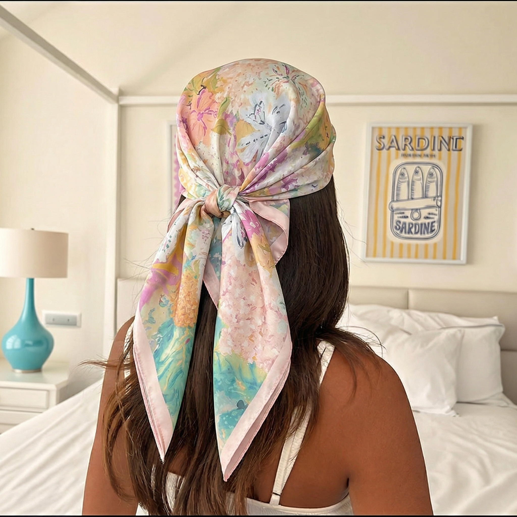 70*70cm Square Silk Scarf for  - مراجعة Scarf Silk Square وسعره