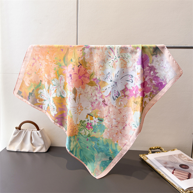 70*70cm Square Silk Scarf for  - مراجعة Scarf Silk Square وسعره
