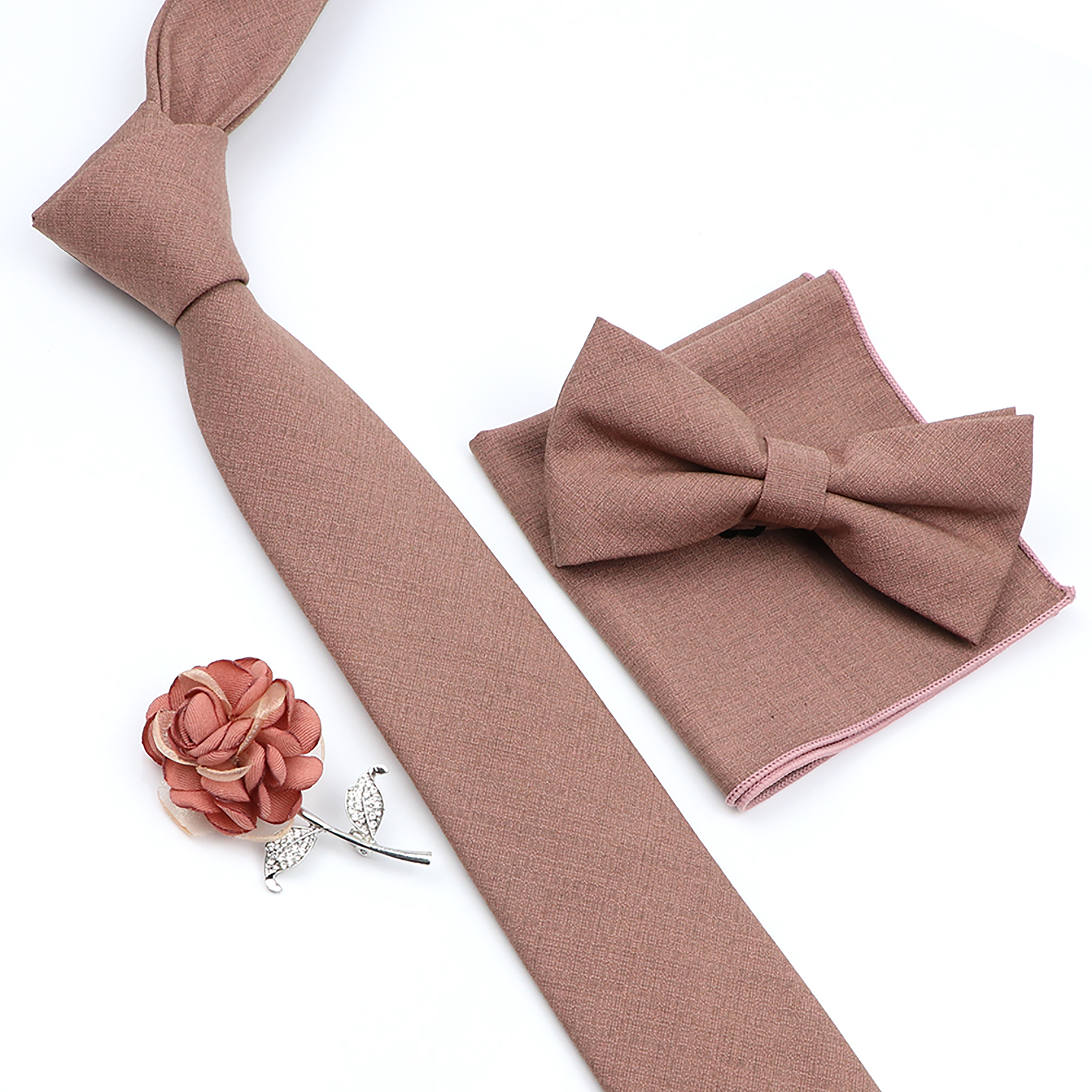 Beautiful Solid Color Tie Broo - مراجعة Skinny Tie Men وسعره
