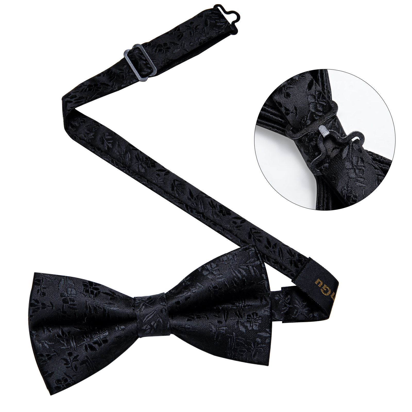 4Pcs Black Solid Floral Men's  - مراجعة Bow Tie Pre Tied وسعره