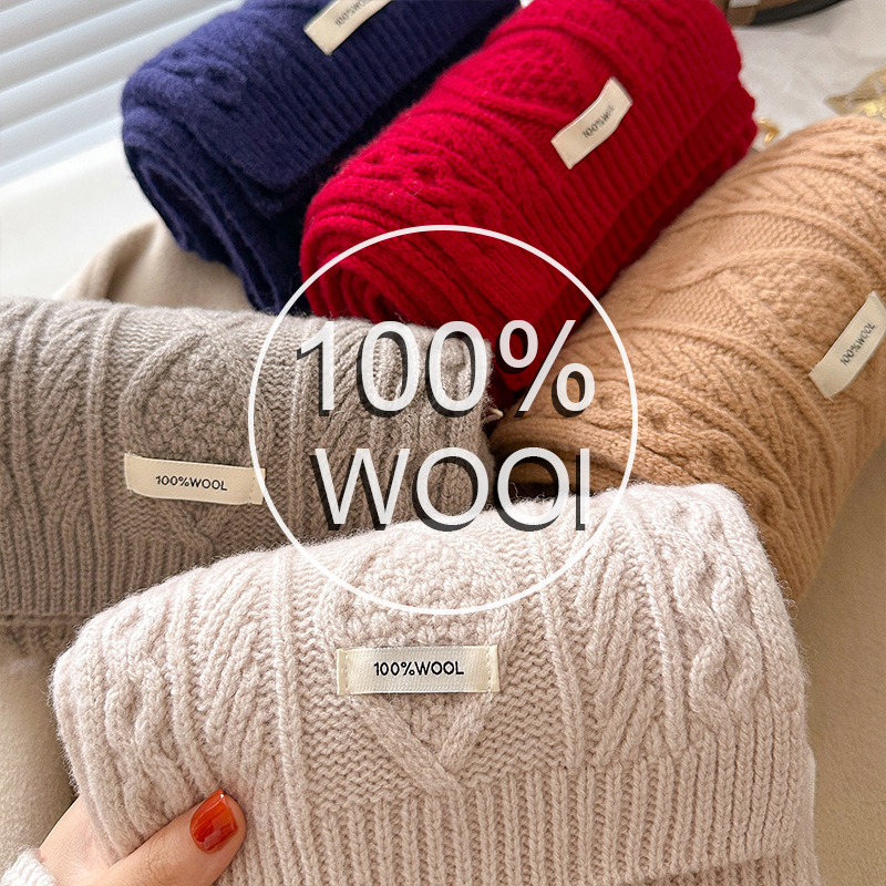 Luxury 100% Wool Scarf Women M - مراجعة Muffler Men Wool وسعره