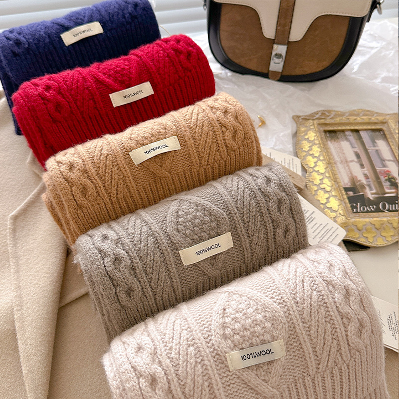 Luxury 100% Wool Scarf Women M - مراجعة Muffler Men Wool وسعره