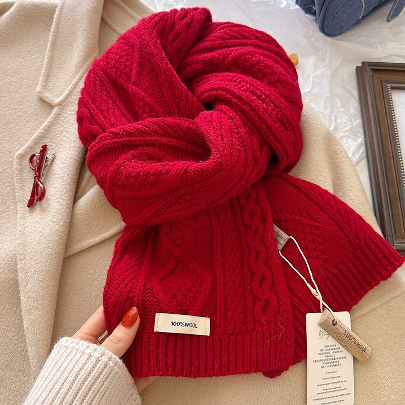 Luxury 100% Wool Scarf Women M - مراجعة Muffler Men Wool وسعره