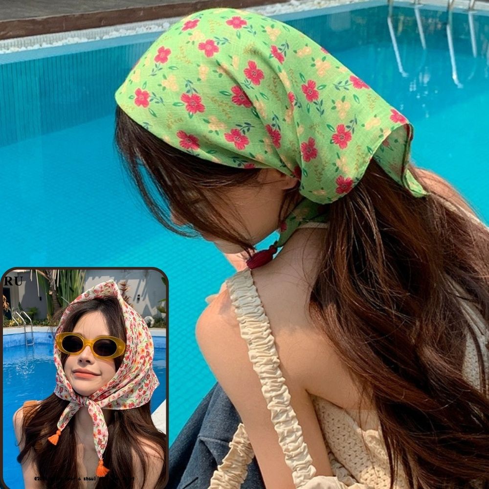 Summer Scarf Colorful Flower P - مراجعة Bandana Cotton وسعره