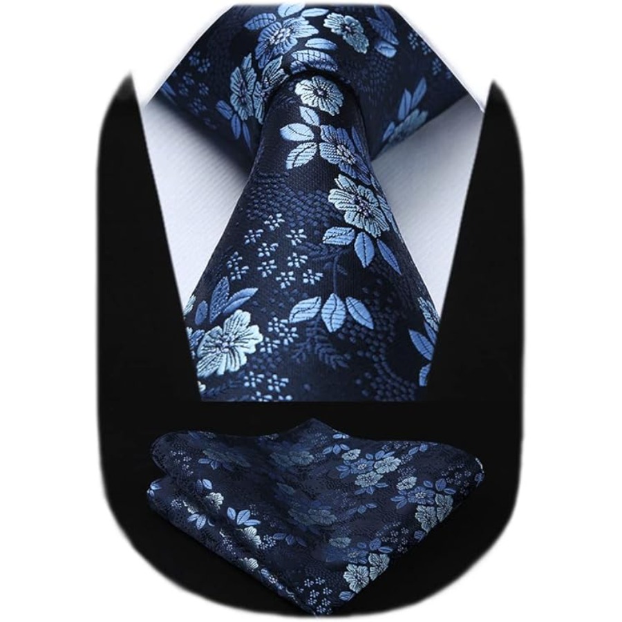 Men Floral Ties Woven Classic  - مراجعة Pocket Square Set وسعره