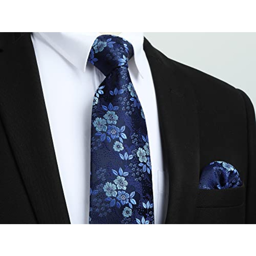 Men Floral Ties Woven Classic  - مراجعة Pocket Square Set وسعره