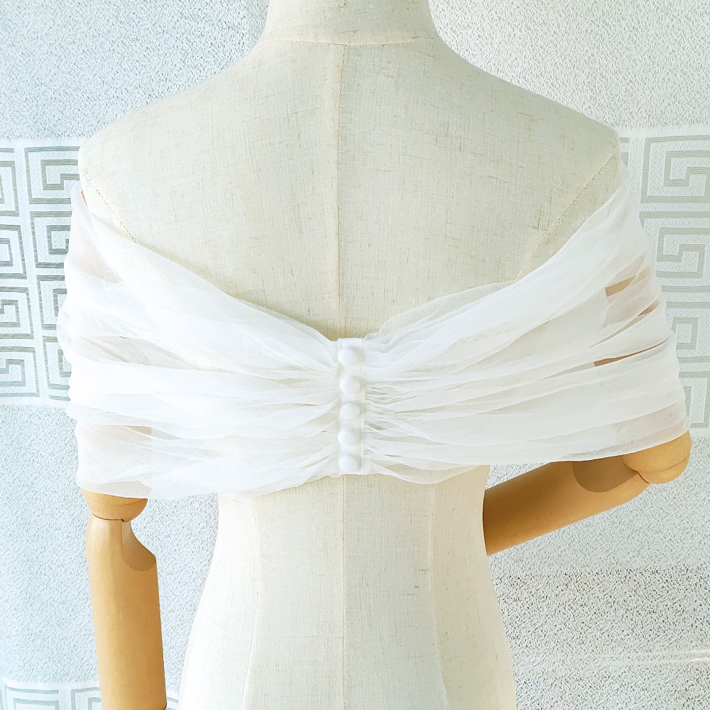 Women Pleated Tulle Sheer Wrap - مراجعة Stole Wedding Shawl وسعره