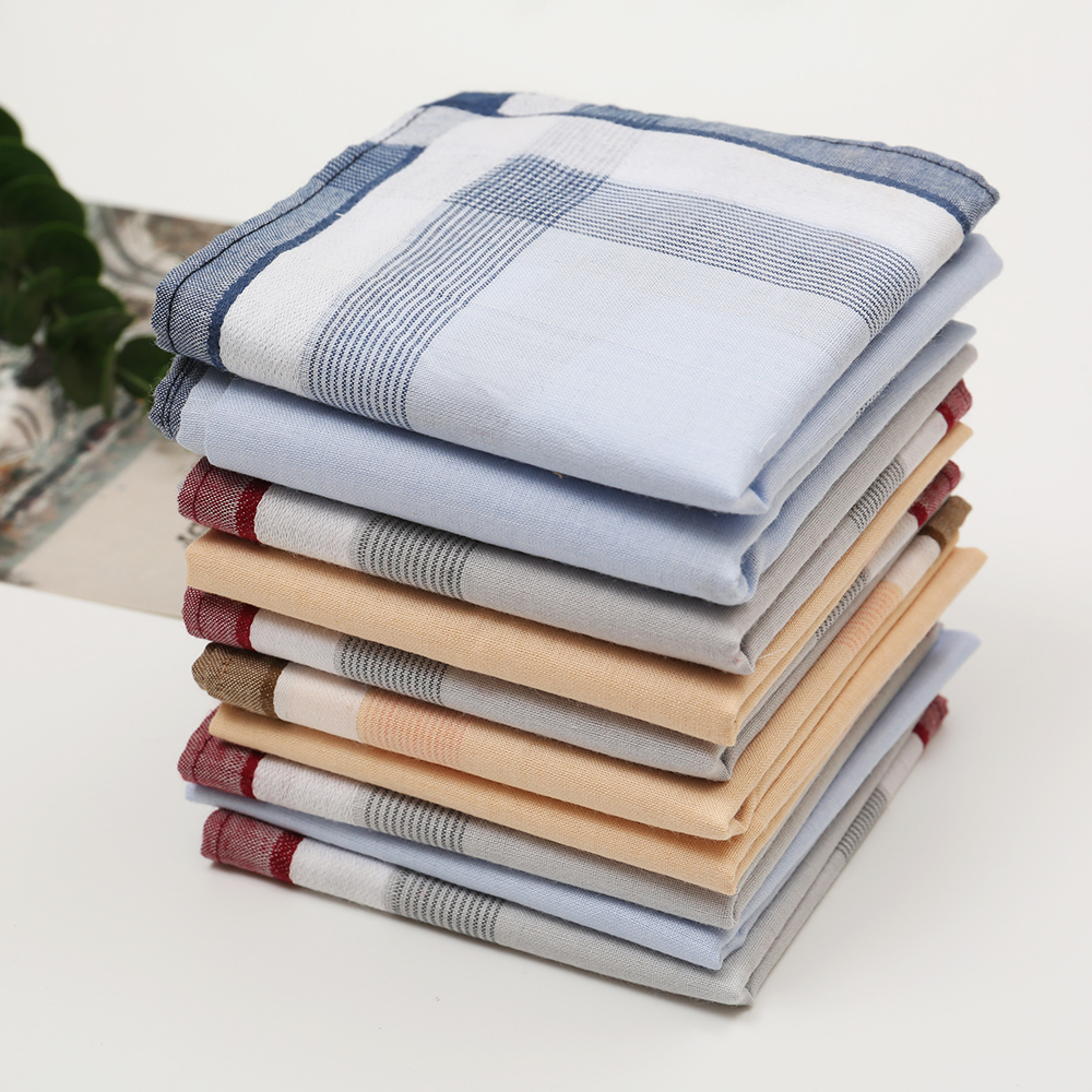 Men's Pure Cotton Yarn-Dyed Ha - مراجعة Handkerchief Cotton Men وسعره