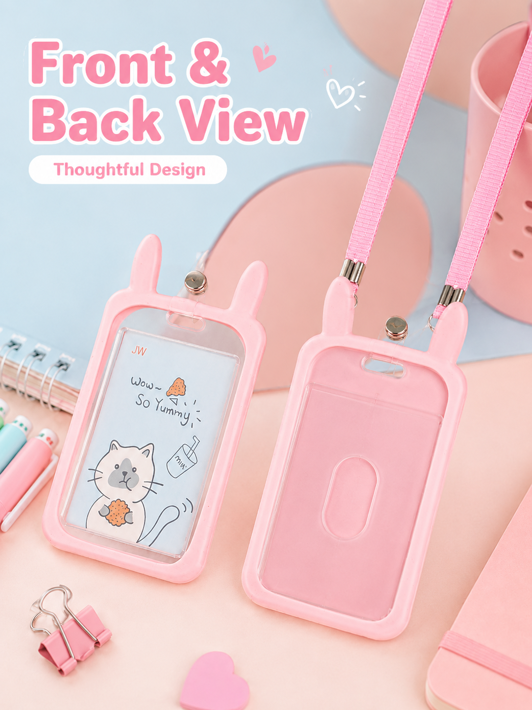 Cute Cartoon Transparent ID Ba - مراجعة Lanyard Badge Holder وسعره