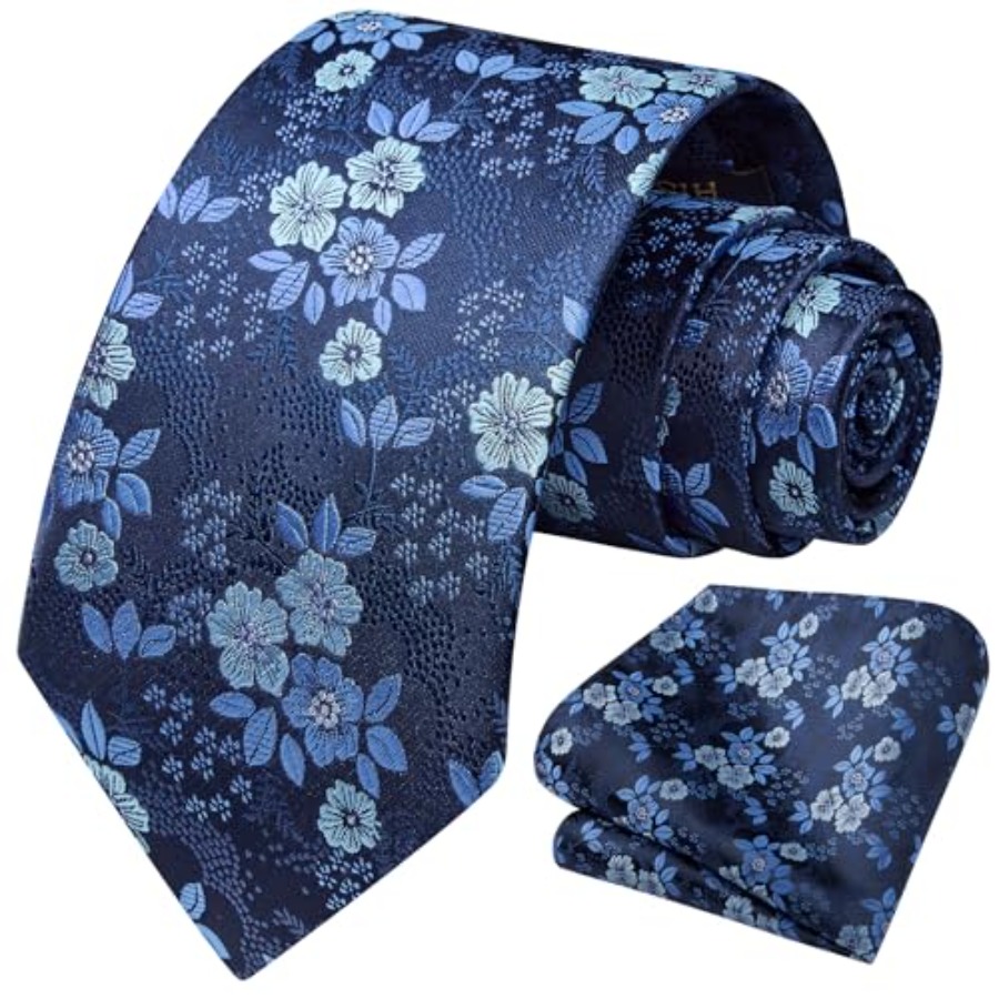 Extra Long Ties for Men Classi - مراجعة Pocket Square Set وسعره