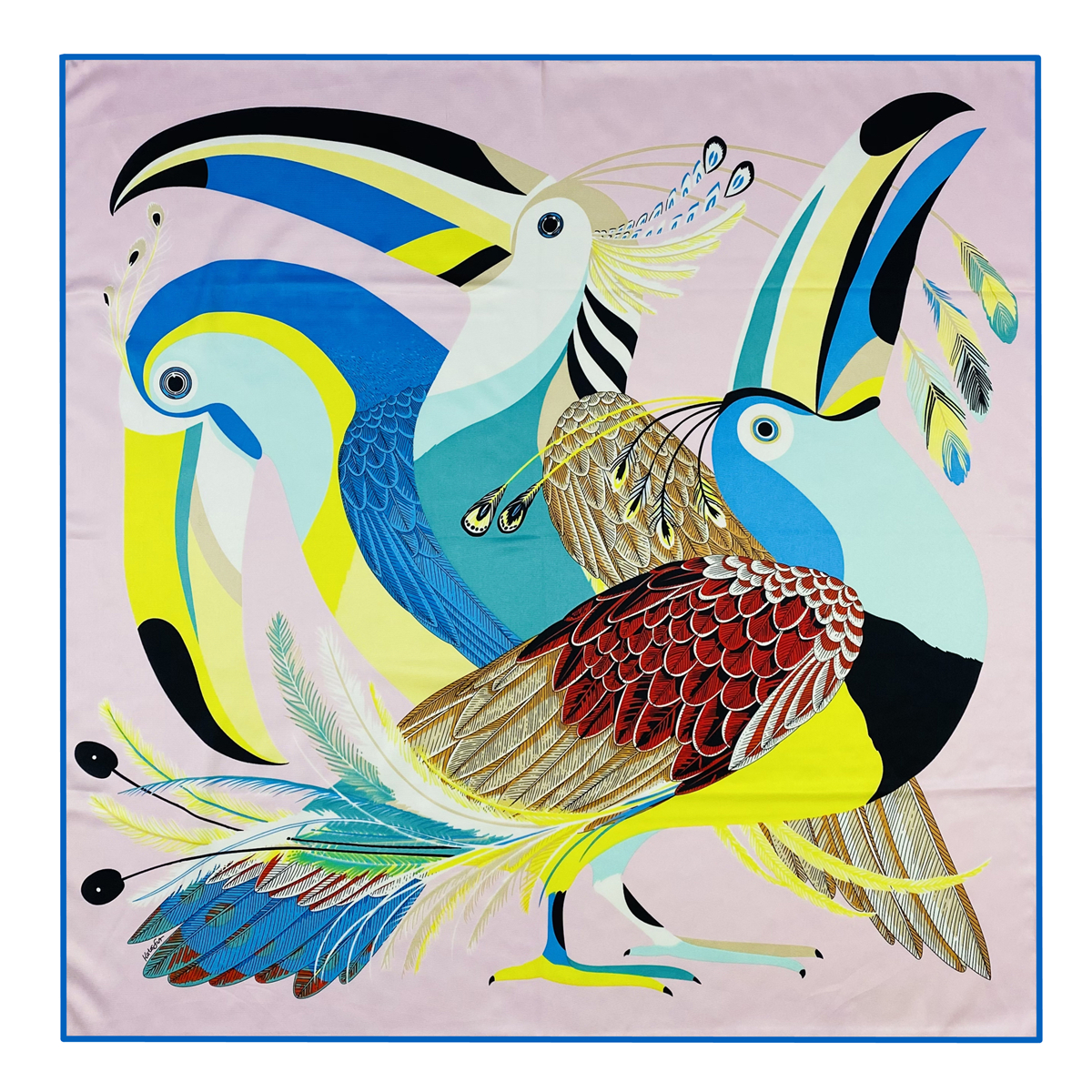 90cm Luxury Parrot Twill Silk  - مراجعة Scarf Silk Square وسعره