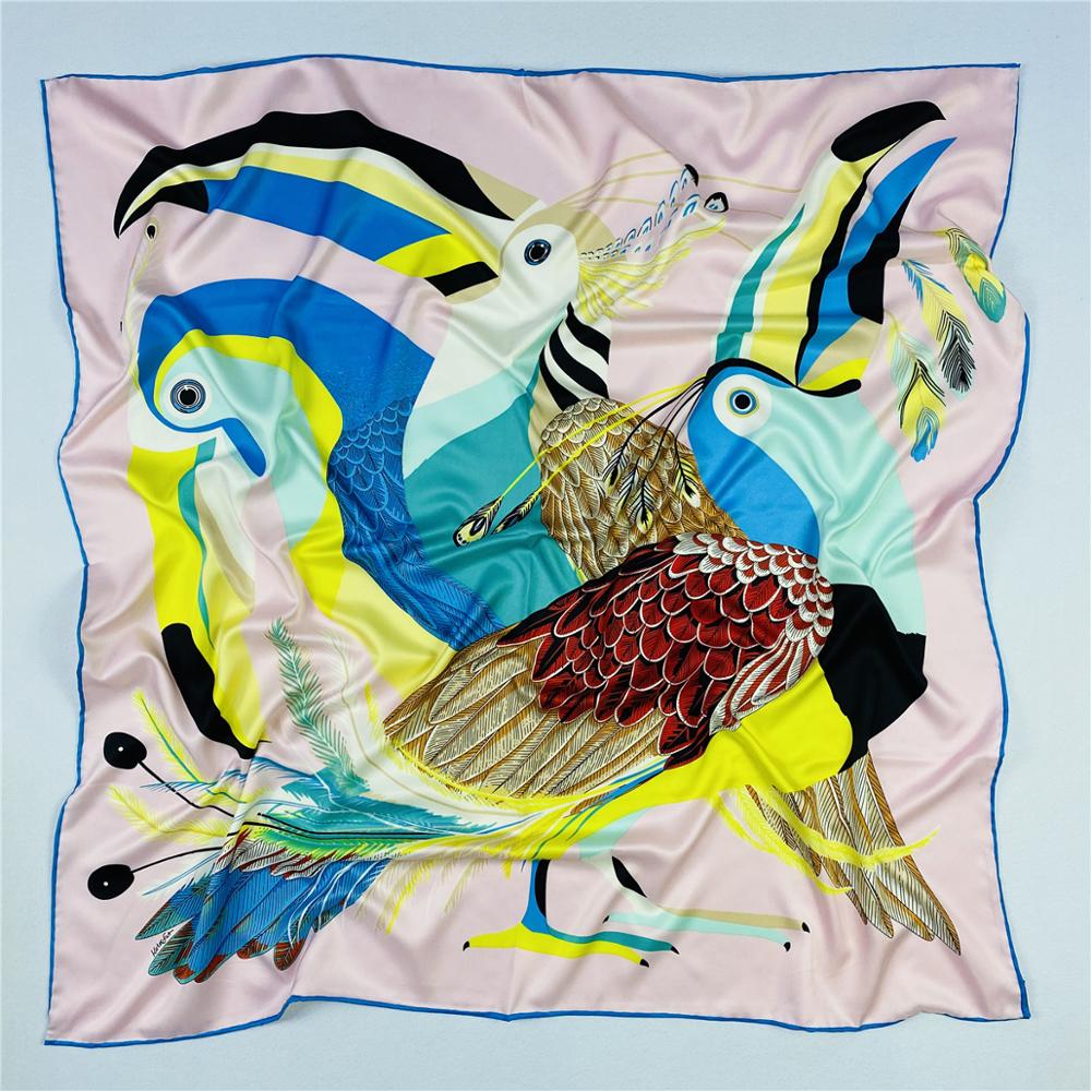 90cm Luxury Parrot Twill Silk  - مراجعة Scarf Silk Square وسعره