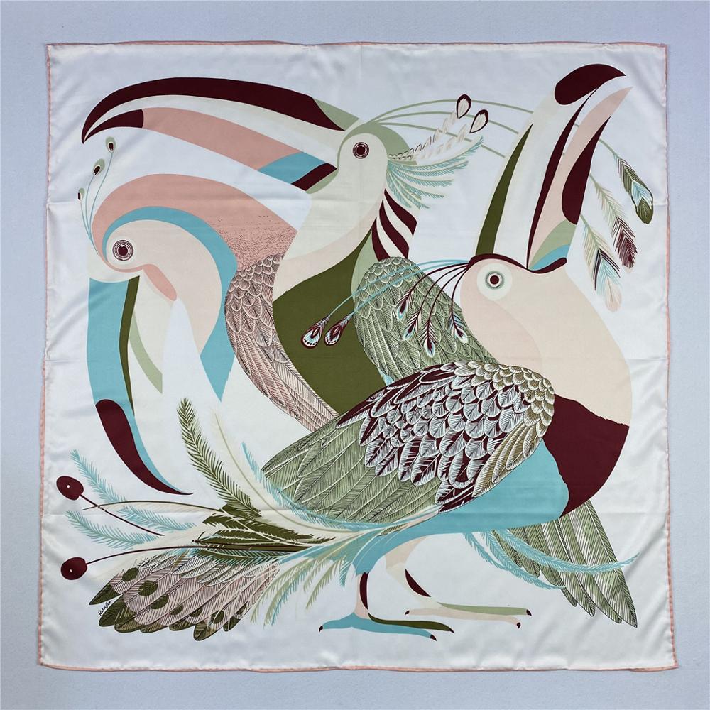 90cm Luxury Parrot Twill Silk  - مراجعة Scarf Silk Square وسعره