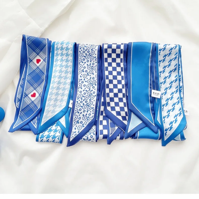 Klein blue silk scarf new chec - مراجعة Silk Tie Striped وسعره