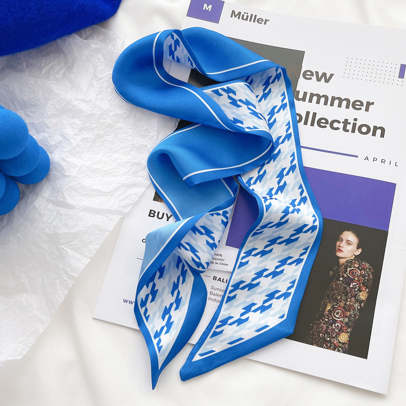 Klein blue silk scarf new chec - مراجعة Silk Tie Striped وسعره