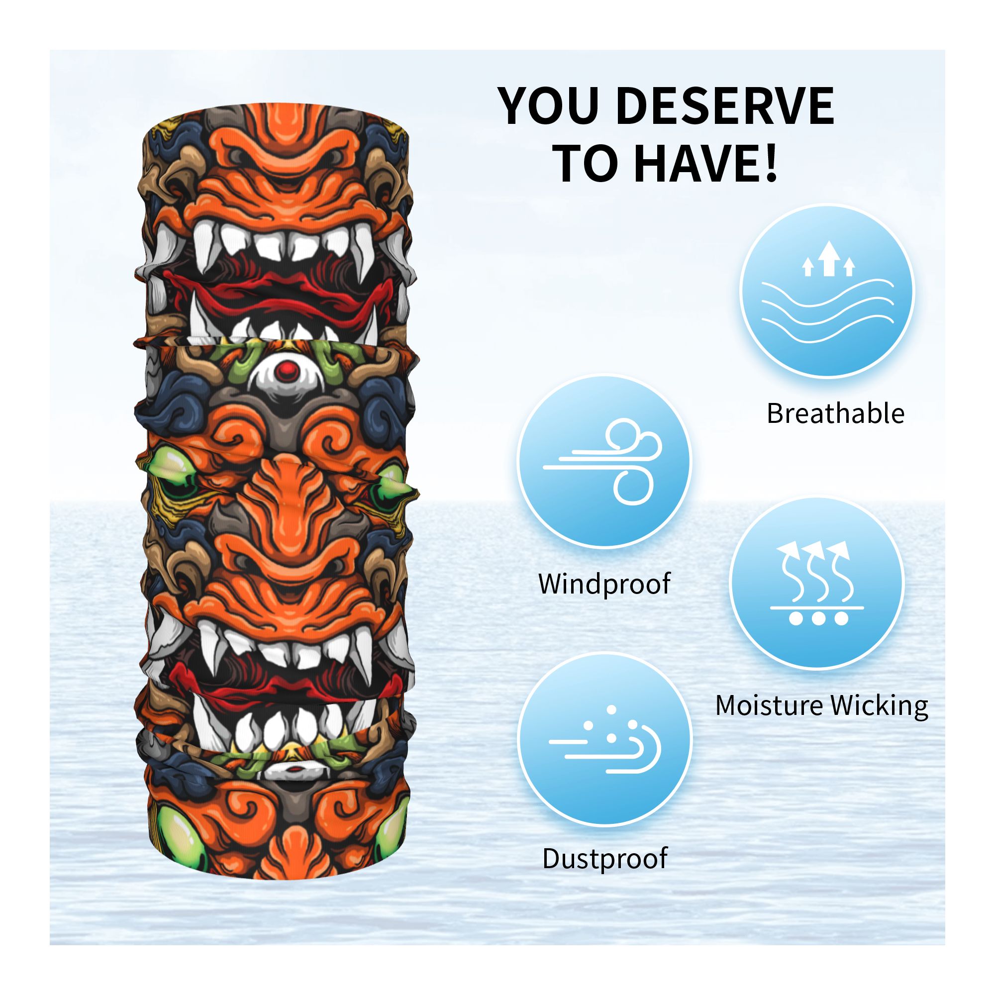 Custom Samurai Demon Oni Winte - مراجعة Neck Warmer Tube وسعره