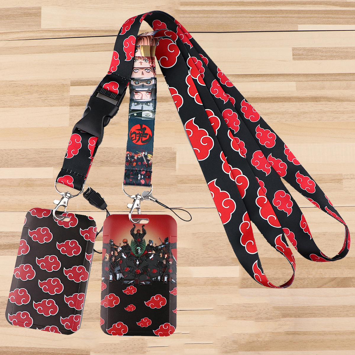 Japanese Anime Red Clouds Busi - مراجعة Lanyard Badge Holder وسعره