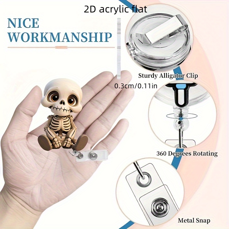 2D Flat, Acrylic Dazed Skull H - مراجعة Lanyard Badge Holder وسعره