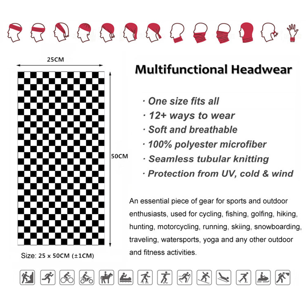 Checkered Ska Printed Headband - مراجعة Neck Warmer Tube وسعره